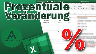 Prozentuale Veränderung mit Excel berechnen [upl. by Ollie]