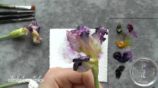 Окрашиваю увядающий цветок из холодного фарфора Painting a fading flower from cold porcelain [upl. by Oruam]