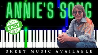 Annies Song by John Denver Easy Piano Tutorial [upl. by Oicneconi455]