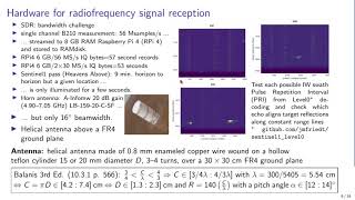 GRCon 2021 Passive Bistatic RADAR using spaceborne Sentinel1 RPi4 ampB210 SDR [upl. by Tuneberg]