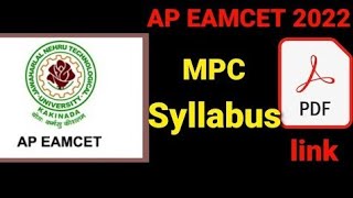 ap eamcet 2022 syllabusap eamcet 2022 mpc syllabusmpcsyllabusmpceamcetsyllabus eamcetmpc [upl. by Beverlie]