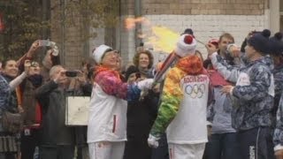 Sochi 2014 Olympic torch relay Olympic flame goes out in Moscow [upl. by Zoie]