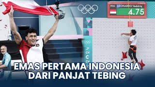 Indonesia Raih Emas Pertama di Olimpiade Paris 2024 dari Atlet Panjat Tebing Putra Veddriq Leonardo [upl. by Sussi]