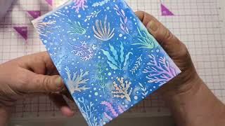 Making a Blackout background with CCs Enchanted Ocean Embossing folder and mermaid [upl. by Neehsas]