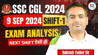 SSC CGL 2024 Exam Analysis  9 Sept Shift1 Complete Analysis2  Rakesh Yadav Sir cglpre2024 [upl. by Avlis]