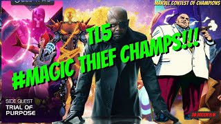 MARCH MCOC Side Quest How Does It Work What Rewards and Trial of Purpose TL5 MagicThief Champs [upl. by Ahsotal]