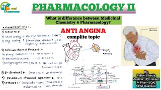 PHARMACOLOGY  Antianginal drugs  medichem vs pcology  b pharm sem 5  unit 1 [upl. by Acinoreb]