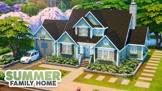 Large Summer Family Home ☀️  The Sims 4 Speed Build [upl. by Ahsait]