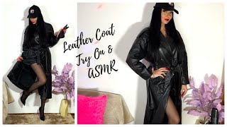 ASMR Leather Coat Try On amp Tingly Sounds [upl. by Nelra]