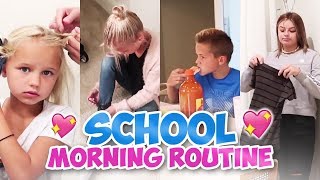 SCHOOL MORNING ROUTINE WITH 4 KIDS  THE LEROYS [upl. by Ahgem]