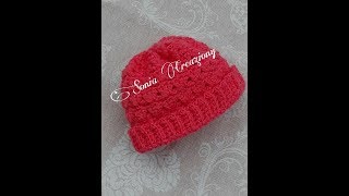 Cappellino neonato 0  3 mesi alluncinetto [upl. by Yankee427]