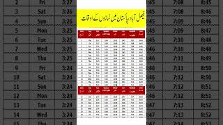 Faisalabad Prayer Time Today  Faisalabad Namaz Time Today  Faisalabad Prayer Timing June 2023 [upl. by Yvehc]