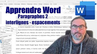 Tuto Word  Paragraphes P2 interlignes espacements [upl. by Adia672]