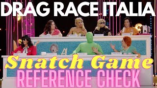 SNATCH GAME  Drag Race Italia S3E6  Reference Check [upl. by Wilfred265]