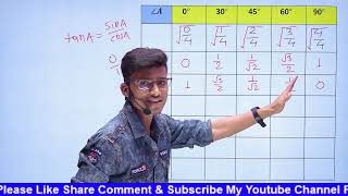 Trigonometry table short Trick  Trigonometry Table class 10th Trigonometry Formula by pankaj sir [upl. by Amlas]