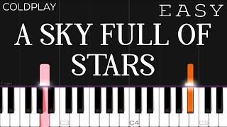 Coldplay  A Sky Full Of Stars  EASY Piano Tutorial [upl. by Haggar]