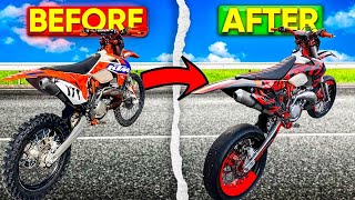 KTM 250 EXC Supermoto Transformation [upl. by Llerahs212]