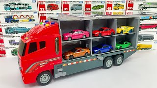 トミカ opening convoy☆ Tomica opening and put in big Okatazuke convoy [upl. by Nerland]