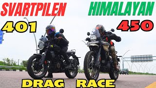 Royal Enfield Himalayan 450 vs Svartpilen 401 Drag Race [upl. by Eical]