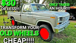 RESTORE YOUR OLD WHEELS FOR LESS THAN 30 ford f250 truck painting [upl. by Shumway284]