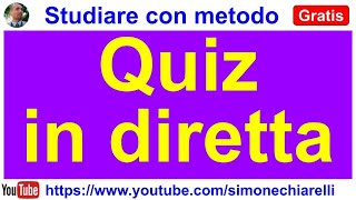 QUIZ IN DIRETTA con Simone Chiarelli  simulazione di prova di concorso 3092023 [upl. by Anawek]