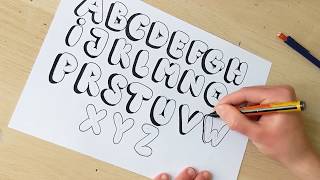 How To Draw Bubble Letters EASY  Step By Step Tutorial [upl. by Lig]