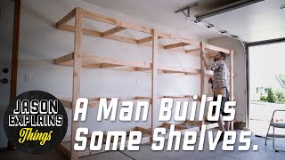 Garage Storage Shelves  EASY BUILD [upl. by Shoifet]