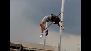 Hochsprung Slow Motion Leichtathletik Track amp Field High Jump Fosburyflop Zeitlupe [upl. by Burhans251]