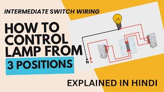 Intermediate Switch Wiring Tutorial I Control Lamps from 3 Locations I Step by Step Guide diyideas [upl. by Nilcaj]