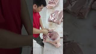 How to Perfectly Split Pork 2 meat cookingknife food [upl. by Aynodal]