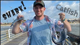 Fishing Galveston Texas Fishing Pier [upl. by Elocaj233]