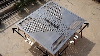 Modern Stainless Steel Gate  Door Build with Steel Weave Pattern for My Workshop  TIG Welding [upl. by Allix]