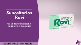 Supositorios Rovi  Alivio del Estreñimiento ocasional  Farmacia Online La Estación [upl. by Diandra]