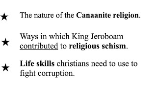 The nature of the Canaanite religion  Ways in which King Jeroboam contributed to religious schism [upl. by Ball]