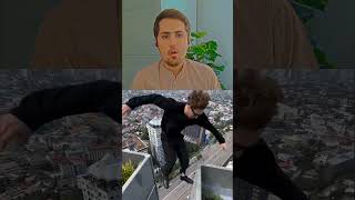 Rooftop Jump viral challenge like share shorts trending jump rooftop [upl. by Audy554]