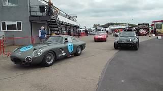 Donington Historic 2018  1960s GT  Sports Car Cup  cars go out for Qual [upl. by Anelhtac974]