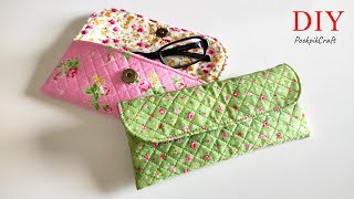 Very Easy How to make glasses case  วิธีทำซองใส่แว่นตาแบบง่ายๆ [upl. by Ateloj]