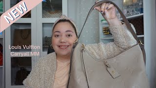 New Louis Vuitton CarryAll MM Empreinte Leather Unboxing and comparison to Neverfull GM [upl. by Braynard]