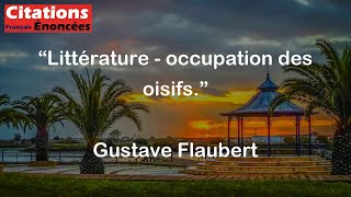 Littérature  occupation des oisifs  Gustave Flaubert [upl. by Anelej]