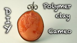 DIY Faux stone Polymer clay cabochon tutorial  Fimo pendant [upl. by Wilmott]