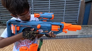 Nerf Elite 20  Nerf gun  Nerf gun war  Nerf gun battle video for kids  Vehicles [upl. by Akimahc]