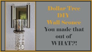 Elegant Glam Wall Sconce Candle Holder Using Kitchen Gadgets  Dollar Tree DIY Homedecor [upl. by Ehcsrop]