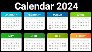 Calendar 2024 with Holidays  Kalendar 2024  Hindu festival with holidays 2024  Calendar 2024 [upl. by Duaner71]