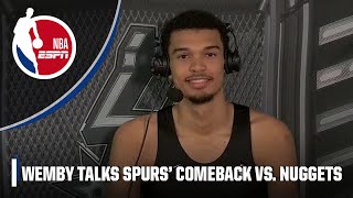 Victor Wembanyama recaps Spurs’ comeback win hopes he’ll play in finale  NBA on ESPN [upl. by Sonya]