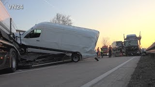 21032019  VN24  Sprinter würfeln auf A44 bei Soest  schwerer Unfall am Stauende [upl. by Petronia]