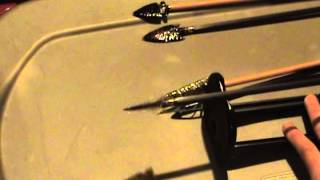 how do MY flint knapped heads spin OBSIDIAN STONE BROADHEADS ON CARBON ARROWS [upl. by Yblok323]