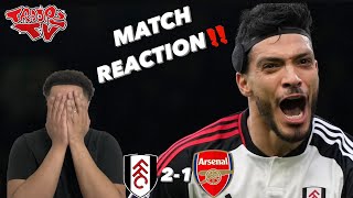 Fulham 21 Arsenal  Troopz Match Reaction  Arteta Is Our Brendan Rodgers [upl. by Ileek]