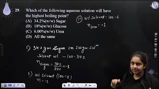 Which of the following aqueous solution will have the highest boiling point [upl. by Armyn]