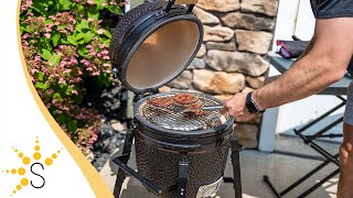 Sunnydaze Kamado Charcoal Grill and Smoker with Stand  BlackAPX4141 [upl. by Reidar]