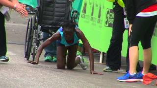 Austin Marathon Hyvon Ngetich Crawling to Finish [upl. by Ahtel66]